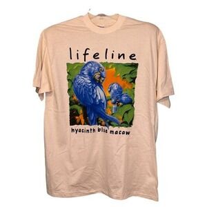 Vintage Life Line Hyacinth Blue Macaw Nature Tee Single Stitch Rachel Lockwood A